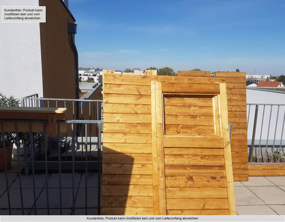 Gartenhaus Dresden 03 inkl. Fußboden, Naturbelassen - 14 mm Elementgartenhaus, Nutzfläche: 4,20 m², Pultdach