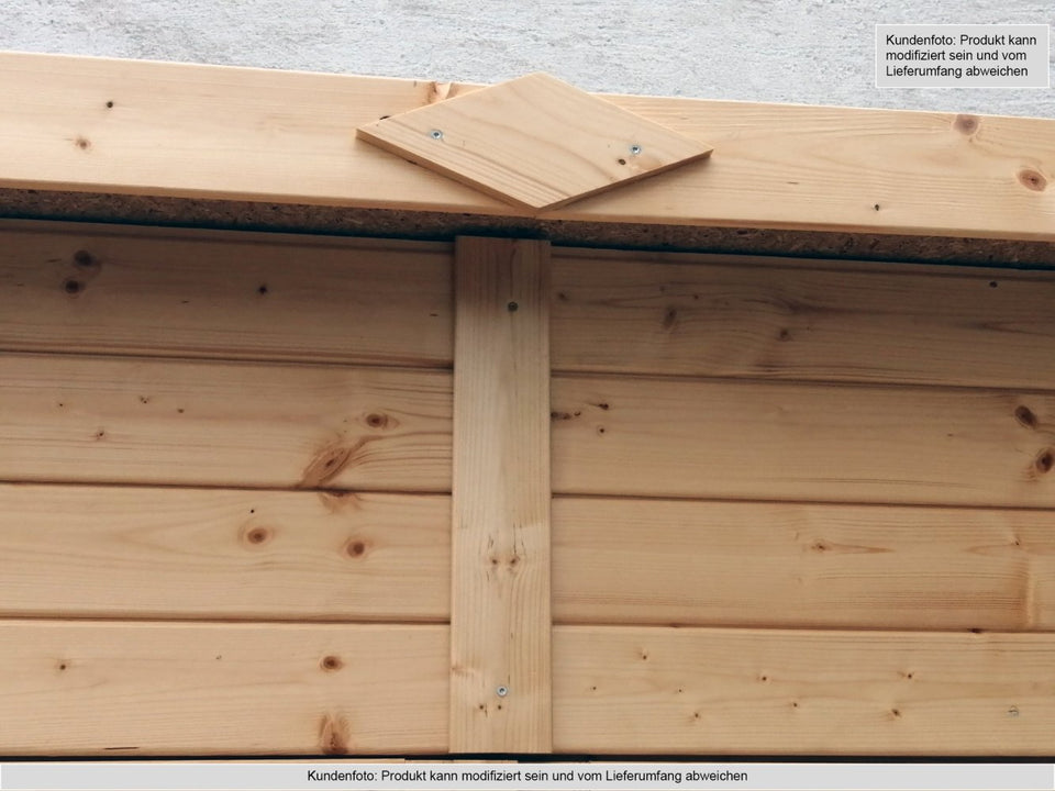 Gartenhaus Dresden 03 inkl. Fußboden, Naturbelassen - 14 mm Elementgartenhaus, Nutzfläche: 4,20 m², Pultdach