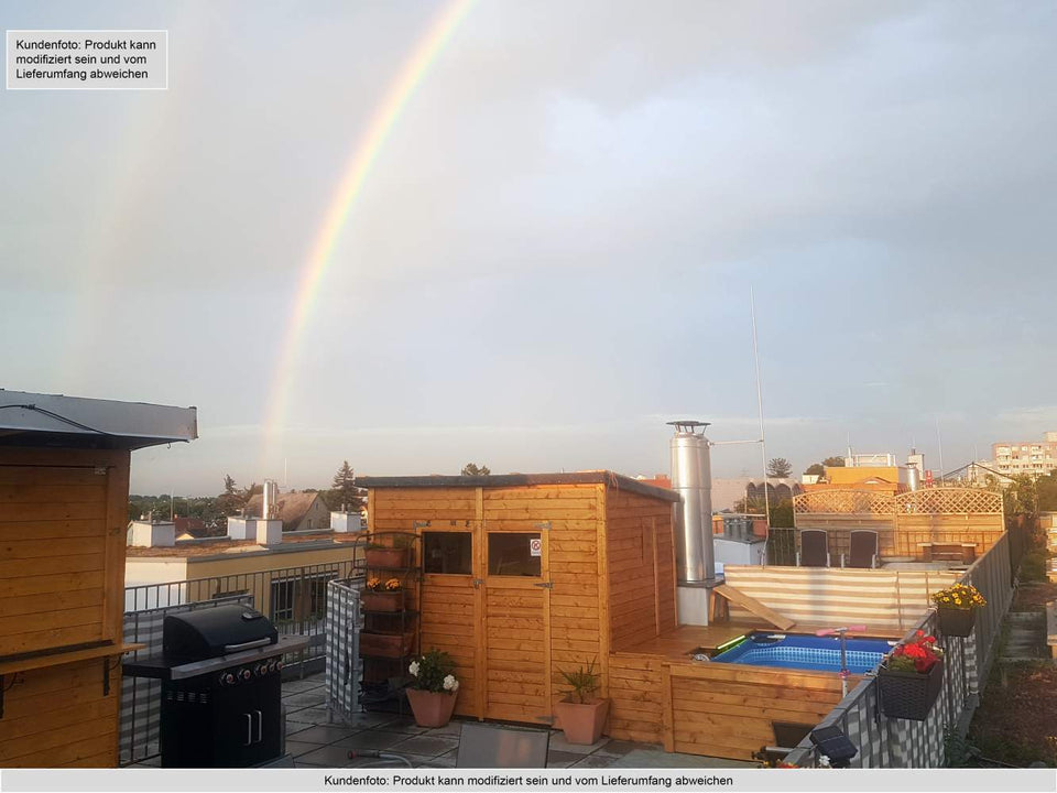 Gartenhaus Dresden 03 inkl. Fußboden, Naturbelassen - 14 mm Elementgartenhaus, Nutzfläche: 4,20 m², Pultdach