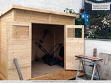 Gartenhaus Dresden 03 inkl. Fußboden, Naturbelassen - 14 mm Elementgartenhaus, Nutzfläche: 4,20 m², Pultdach