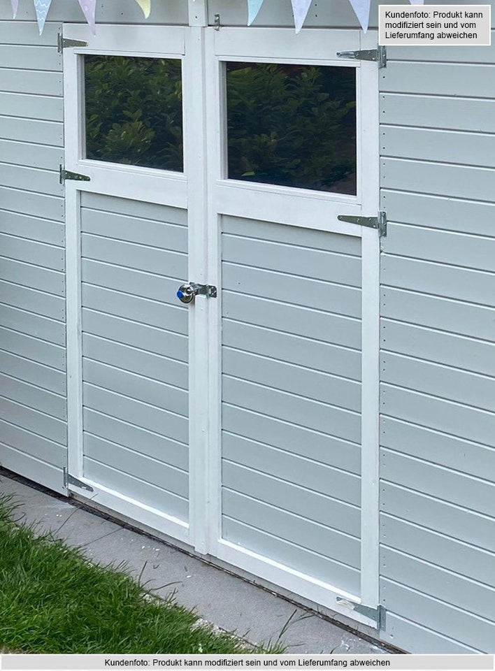 Gartenhaus Dresden 03 inkl. Fußboden, Naturbelassen - 14 mm Elementgartenhaus, Nutzfläche: 4,20 m², Pultdach