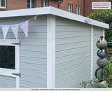 Gartenhaus Dresden 03 inkl. Fußboden, Naturbelassen - 14 mm Elementgartenhaus, Nutzfläche: 4,20 m², Pultdach