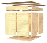 Gartenhaus Dresden 03 mit Anbaudach inkl. Fußboden, Naturbelassen - 14 mm Elementgartenhaus, Nutzfläche: 4,20 m², Pultdach