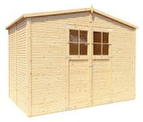 Blockbohlen Gartenhaus Genf mit Satteldach - L: 400 cm x B: 300 cm - inkl. Dachpappe