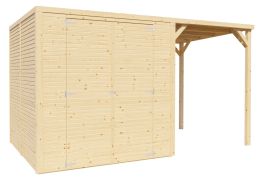 Gartenhaus Dresden 01 inkl. Fußboden, Naturbelassen - 14 mm Elementgartenhaus, Nutzfläche: 2,10 m², Pultdach
