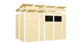 Gerätehaus Menden 04, Naturbelassen - 18 mm Elementgartenhaus, Grundfläche: 6,18 m², Pultdach, Doppeltür aus Massivholz