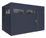 Gartenhaus Basel 03 inkl. Fußboden, Gerätehaus in Anthrazit - 19 mm Elementgartenhaus, Nutzfläche: 7,89 m², Flachdach