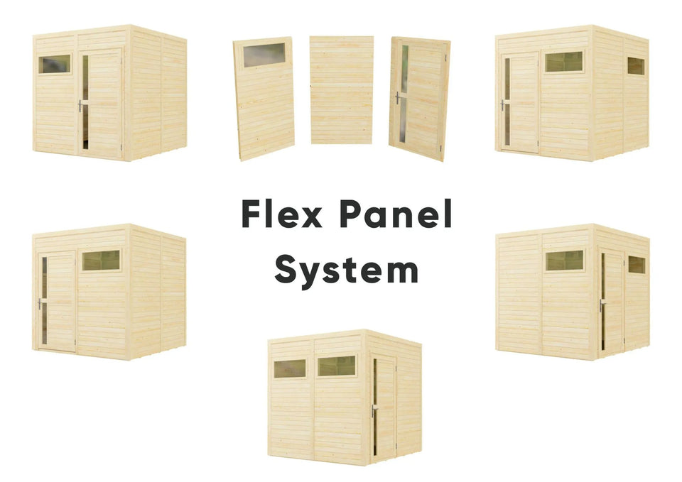 Gartenhaus Basel 03 inkl. Fußboden, Gerätehaus in Anthrazit - 19 mm Elementgartenhaus, Nutzfläche: 7,89 m², Flachdach