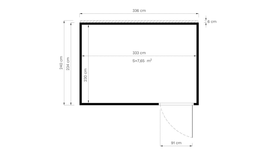 Gartenhaus Basel 03 inkl. Fußboden, Gerätehaus in Anthrazit - 19 mm Elementgartenhaus, Nutzfläche: 7,89 m², Flachdach