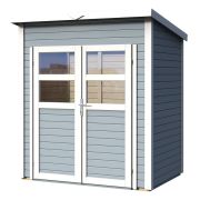 Blockbohlen Gartenhaus Genf mit Satteldach - L: 400 cm x B: 300 cm - inkl. Dachpappe