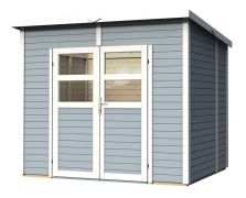 Blockbohlen Gartenhaus Genf mit Satteldach - L: 400 cm x B: 300 cm - inkl. Dachpappe