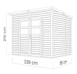 Gerätehaus Freiberg 02 inkl. Fußboden, Naturbelassen - 19 mm Elementgartenhaus, Nutzfläche: 4,31 m², Pultdach