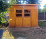 Gerätehaus Freiberg 03 inkl. Fußboden, Naturbelassen - 19 mm Elementgartenhaus, Nutzfläche: 5,83 m², Pultdach