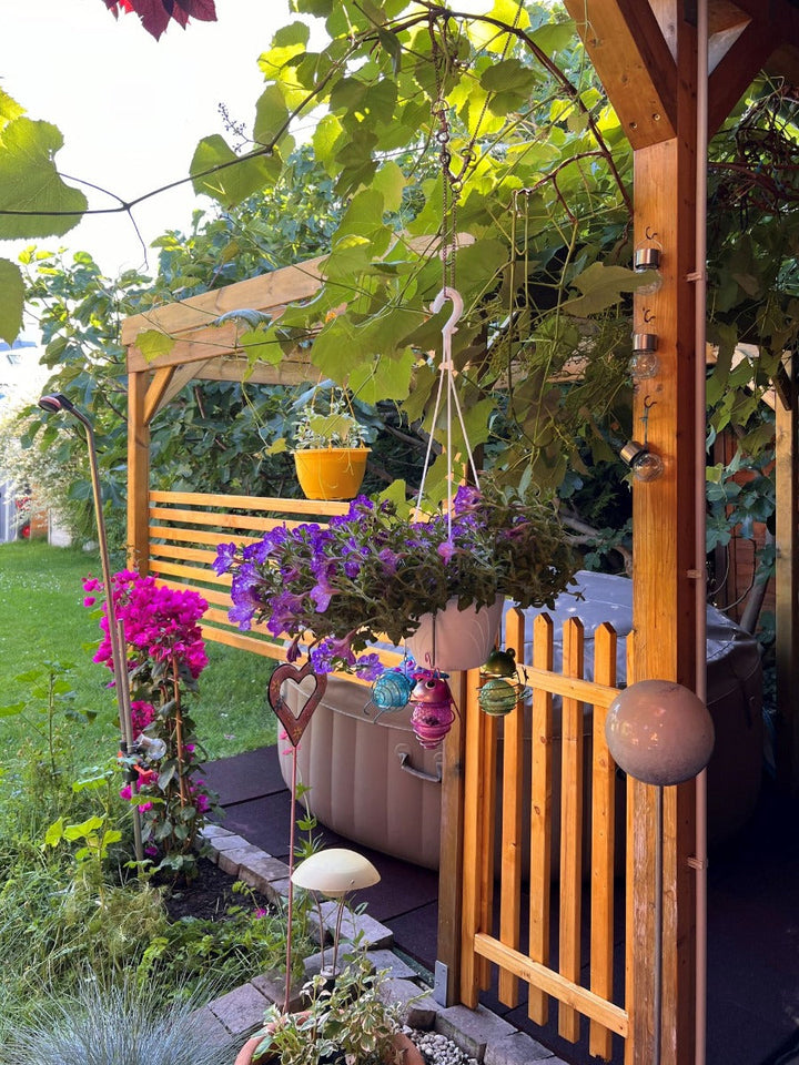 Holzunterstand / Überdachung 01, aus Kiefernholz, kesseldruckimprägniert - Außenmaße: 203 x 199 x 230 cm (B x T x H)