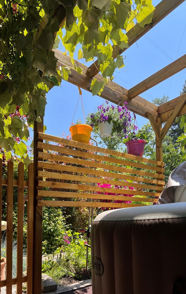 Holzunterstand / Überdachung 01, aus Kiefernholz, kesseldruckimprägniert - Außenmaße: 203 x 199 x 230 cm (B x T x H)