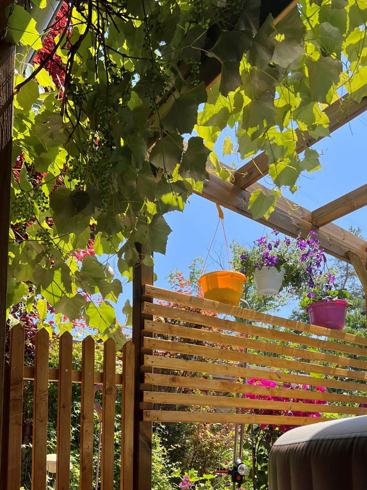 Holzunterstand / Überdachung 01, aus Kiefernholz, kesseldruckimprägniert - Außenmaße: 203 x 199 x 230 cm (B x T x H)