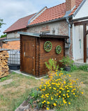 Gartenhütte / Gartenschrank / Geräteschrank "Aufgeräumt" - 28 mm Blockbohlenhaus, Grundfläche: 2,17 m², Pultdach
