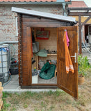 Gartenhütte / Gartenschrank / Geräteschrank "Aufgeräumt" - 28 mm Blockbohlenhaus, Grundfläche: 2,17 m², Pultdach