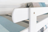 Stockbett für Erwachsene "Easy Premium Line" K18/h inkl. Liegeplatz und 2 Abdeckblenden, Kopfteil mit Löchern, Buche Vollholz massiv Weiß - Liegefläche: 90 x 200 cm, teilbar