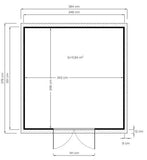 Gartenhaus mit viel Stauraum Freital 02, Naturbelassen, 3,5 x 3,5 Meter, Gerätehaus mit Satteldach, Elementbauweise, 2 Fenster zum Öffnen