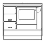 Festbrennstoff - Herd Typ 9100 mit Stahlplatte gussgrau und Backrohr - Ausführung: Weiß links mit verchromten Griffen