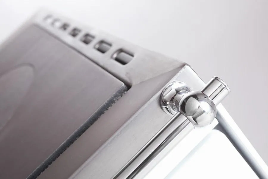 Festbrennstoff - Herd Typ 9100 mit Stahlplatte gussgrau und Backrohr - Ausführung: Weiß links mit verchromten Griffen