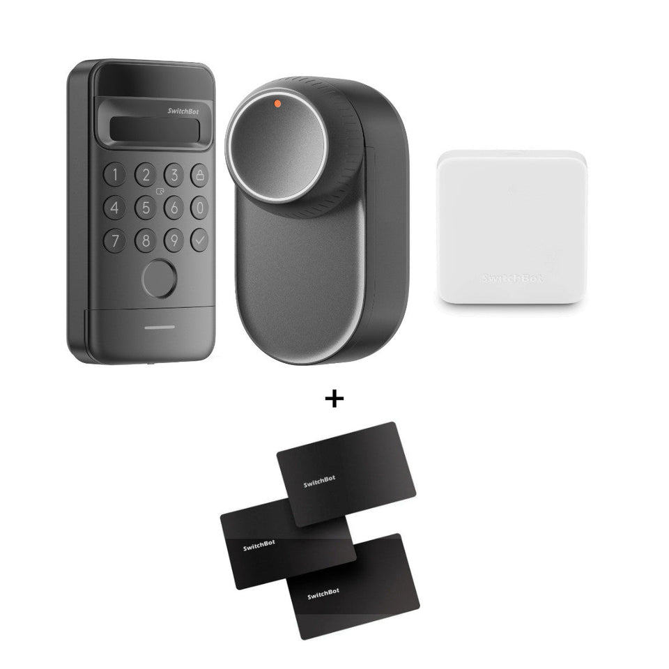 SwitchBot Smart Lock Ultra + Hub Mini Matter + Keypad Vision + NFC Card - 3er-Set