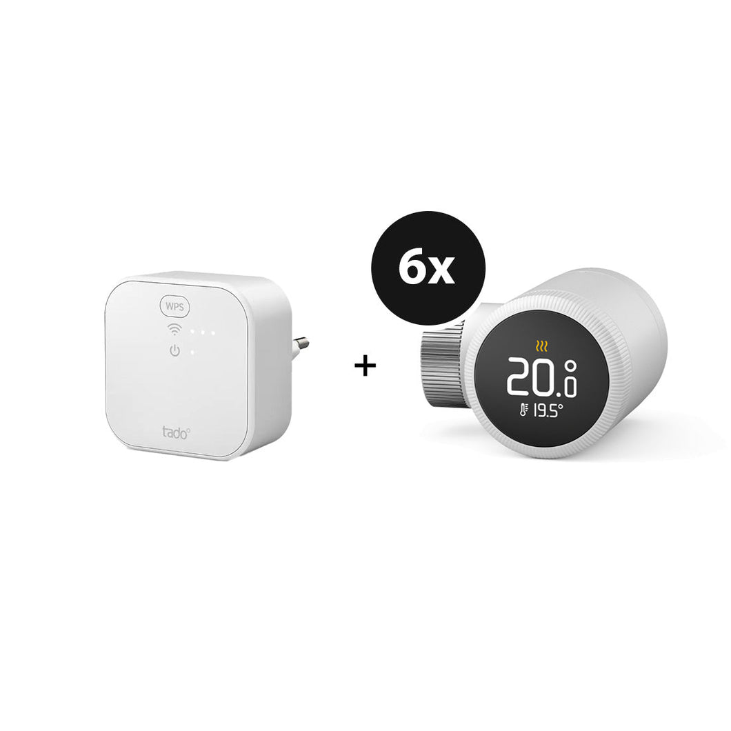 tado° X Starter Kit Smartes Heizkörper-Thermostat - 6er-Set & Bridge