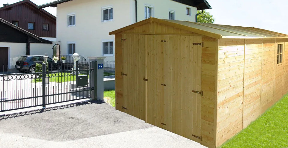 Holzgarage aus vorgefertigten Elementen G19b - H222xL516xB324
