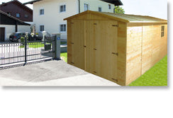 Holzgarage aus vorgefertigten Elementen G19b - H222xL516xB324