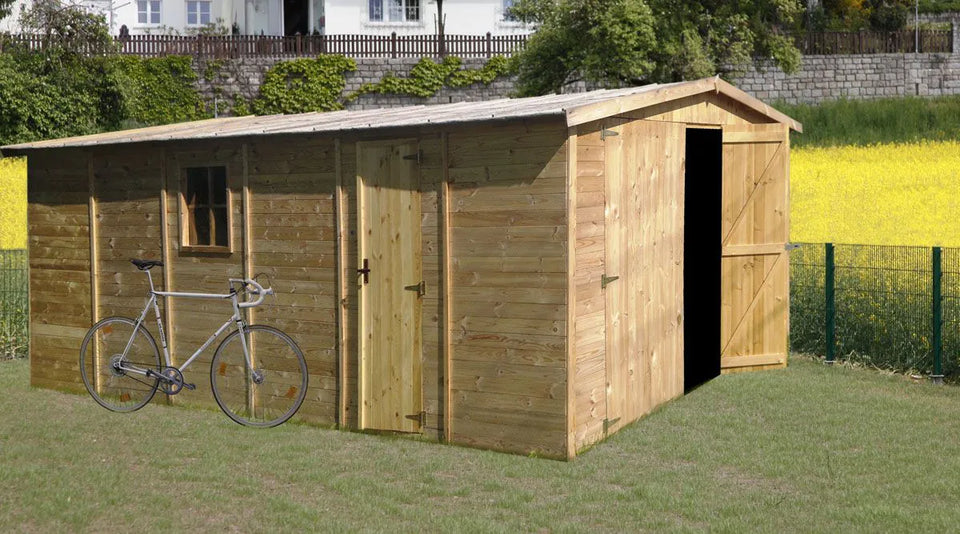 Holzgarage aus vorgefertigten Elementen G19a - H222xL616xB324