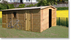 Holzgarage aus vorgefertigten Elementen G19a - H222xL616xB324