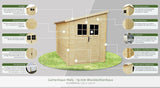 Gartenhaus Wels - 2,65 x 1,90 Meter aus 19 mm Blockbohlenhaus