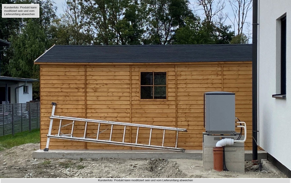 Elementgartenhaus Aachen mit Satteldach - L: 500 cm x B: 400 cm - inkl. Dachpappe