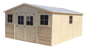 Gartenhaus Dresden 01 inkl. Fußboden, Naturbelassen - 14 mm Elementgartenhaus, Nutzfläche: 2,10 m², Pultdach
