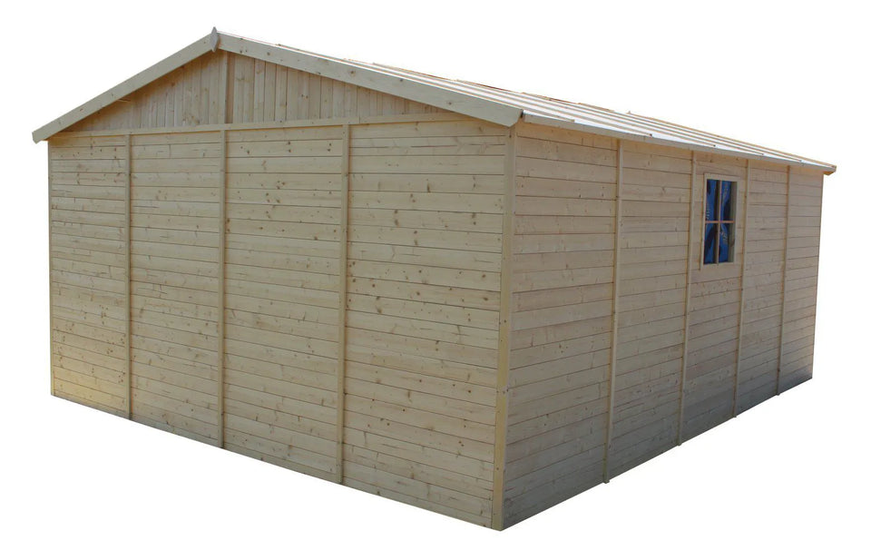 Elementgartenhaus Aachen mit Satteldach - L: 500 cm x B: 400 cm - inkl. Dachpappe