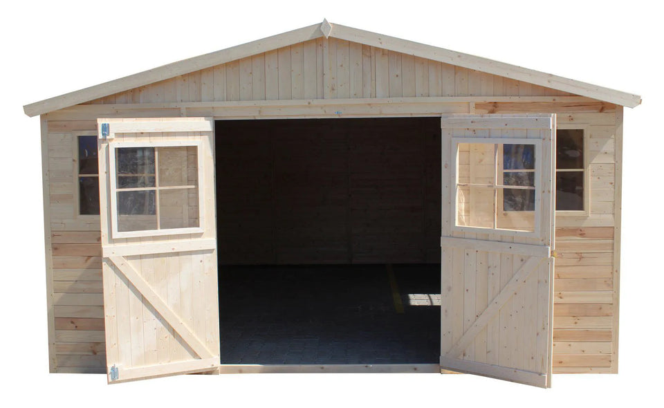 Elementgartenhaus Aachen mit Satteldach - L: 500 cm x B: 400 cm - inkl. Dachpappe