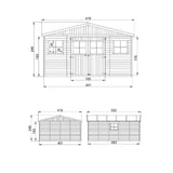 Elementgartenhaus Aachen mit Satteldach - L: 500 cm x B: 400 cm - inkl. Dachpappe