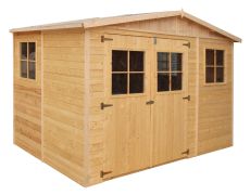 Gartenhaus Dresden 01 inkl. Fußboden, Naturbelassen - 14 mm Elementgartenhaus, Nutzfläche: 2,10 m², Pultdach