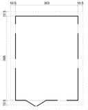 Blockbohlen Gartenhaus Genf mit Satteldach - L: 400 cm x B: 300 cm - inkl. Dachpappe