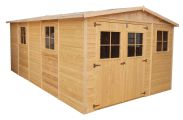 Gartenhaus Dresden 01 inkl. Fußboden, Naturbelassen - 14 mm Elementgartenhaus, Nutzfläche: 2,10 m², Pultdach
