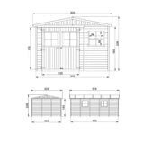 Gartenhaus Köln aus vorgefertigten Elementen mit Satteldach - L: 500 cm x B: 300 cm - inkl. Dachpappe
