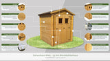 Blockbohlen Gartenhaus 19 mm Wien - L: 200 cm x B: 200 cm - inkl. Dachpappe