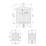 Blockbohlen Gartenhaus 19 mm Wien - L: 200 cm x B: 200 cm - inkl. Dachpappe