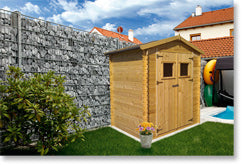 Blockbohlen Gartenhaus 19 mm Wien - L: 200 cm x B: 200 cm - inkl. Dachpappe