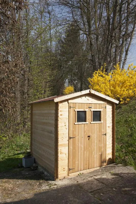 Blockbohlen Gartenhaus 19 mm Wien - L: 200 cm x B: 200 cm - inkl. Dachpappe