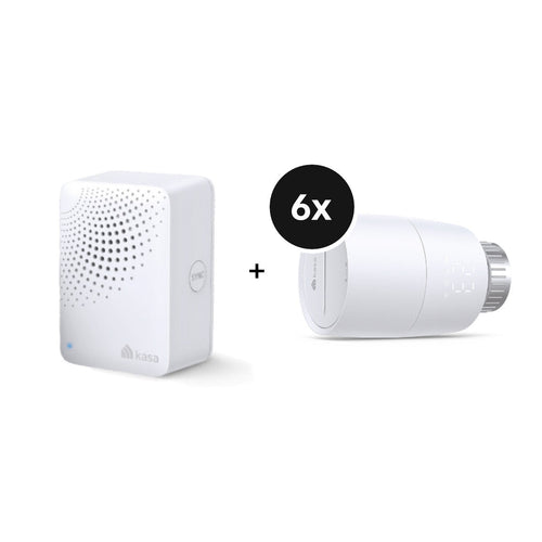 TP-Link Kasa KE100 KIT - Starter-Set mit 6 Heizkörperthermostaten (V1.2) & Bridge