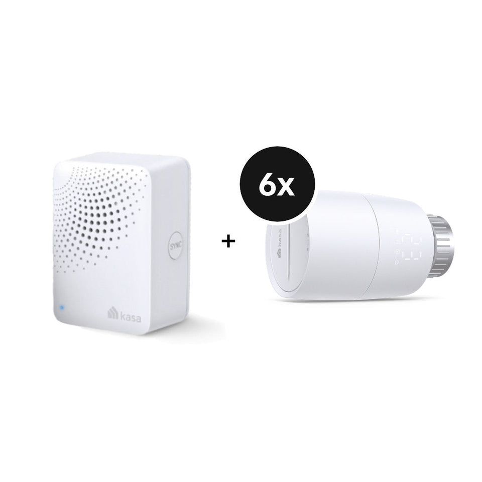 TP-Link Kasa KE100 KIT - Starter-Set mit 6 Heizkörperthermostaten (V1.2) & Bridge