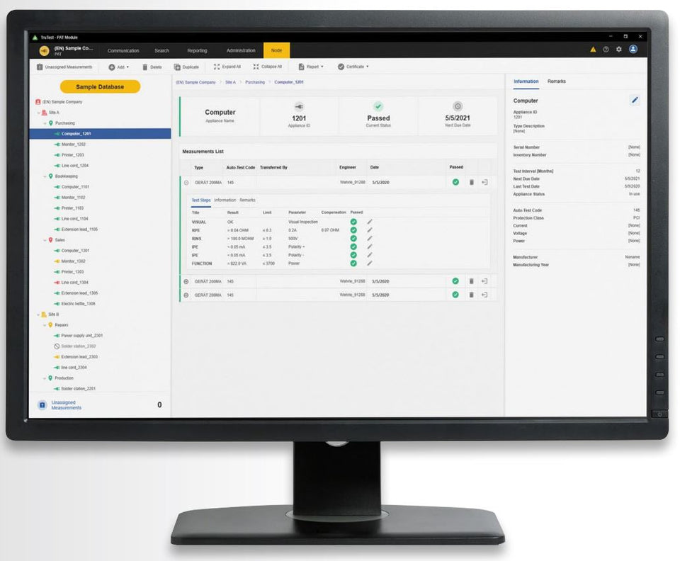 Fluke TruTest™ Advanced Datenverwaltungs- und Berichtsoftware für Fluke + Beha FLK-TRUTEST-ADV