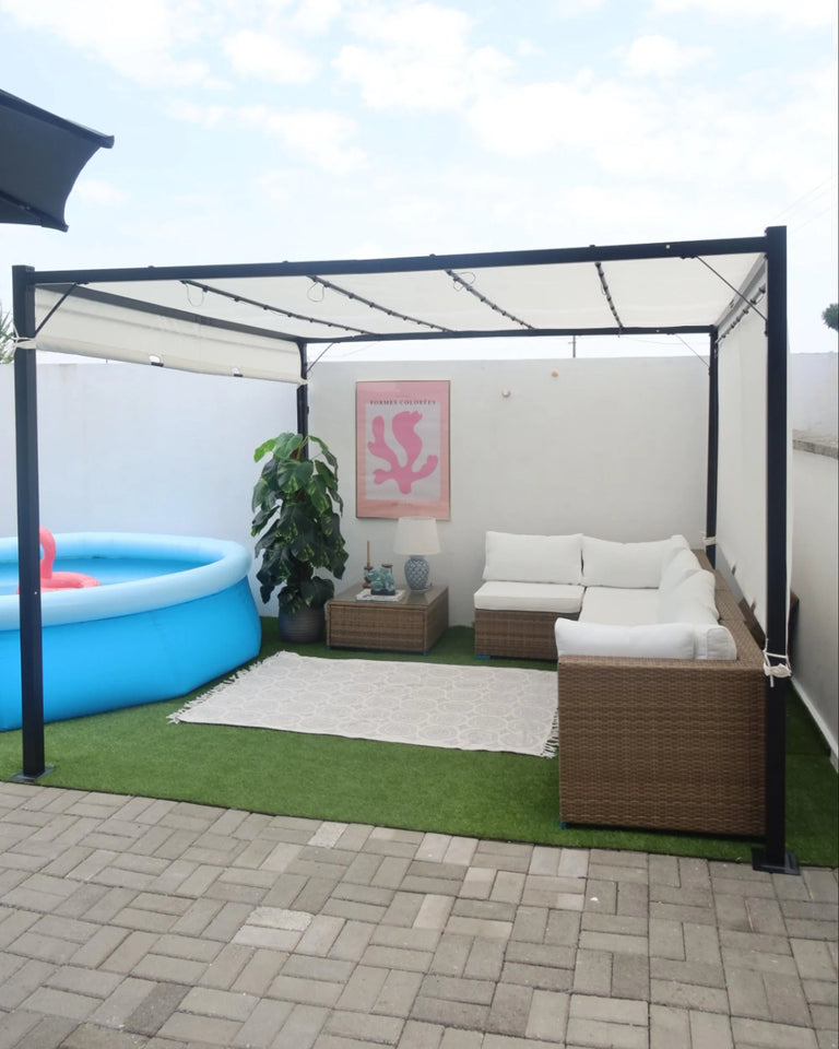 Pavillon LED PARGA Metall 310 cm 310 cm Beige